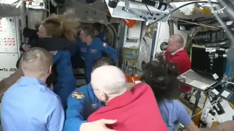 NASA Hatch opens as replacements for NASA's two stranded astronauts arrive at the ISS