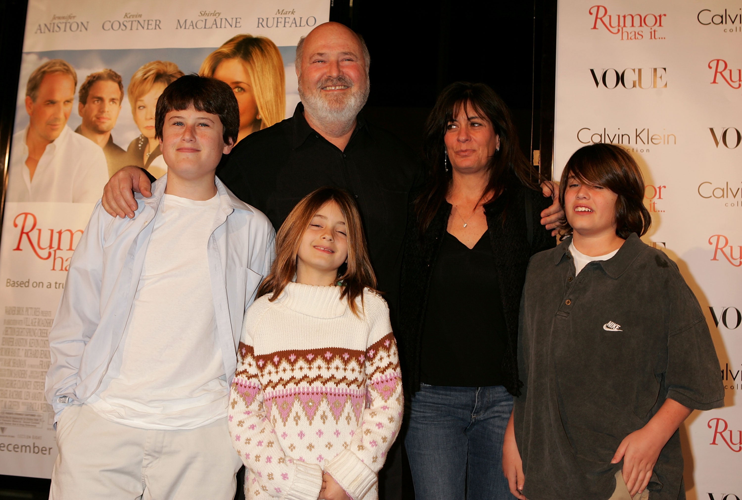 Rob Reiner and wife Michele with children Jake, Romy and Nick