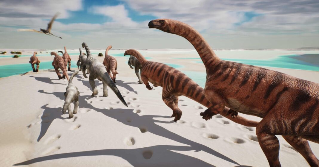 Dinosaur tracks showing “herds moving in synchrony” found in Italian region that will host Winter Olympics